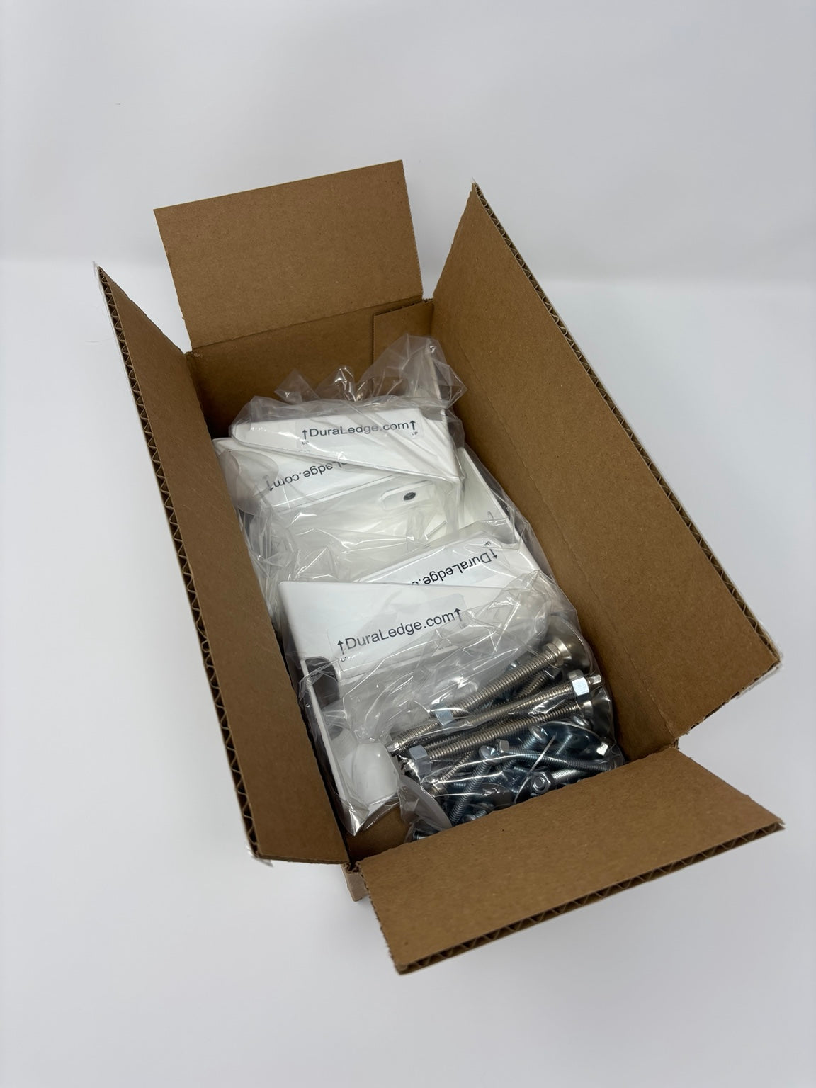 DuraLedge HD sink bracket kit packaged in shipping box